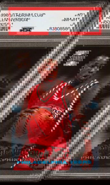 1996 Stadium Club Allen Iverson Rookies 1 #R1 PSA 8 [BK-2A.11]