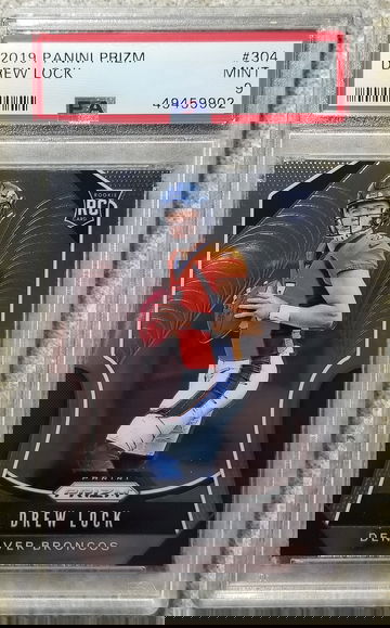 2019 drew lock prizm Rookie card psa Mint 9