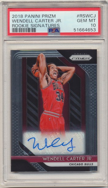 PSA 10! WENDELL CARTER JR. 2018 PANINI PRIZM ROOKIE SIGNATURES AUTO AUTOGRAPH B