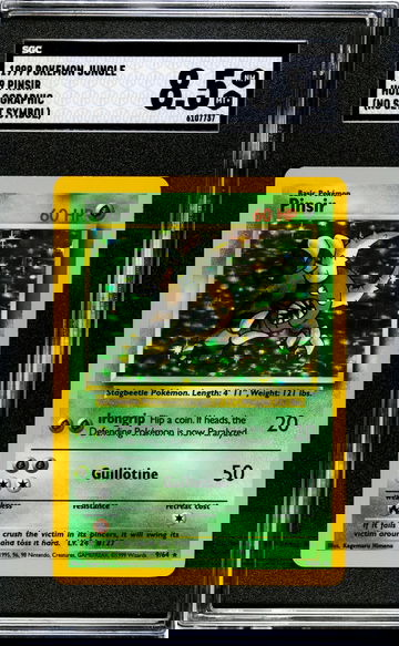 1999 Pokemon Jungle #9 Pinsir Holographic (No Set Symbol) SGC 8.5