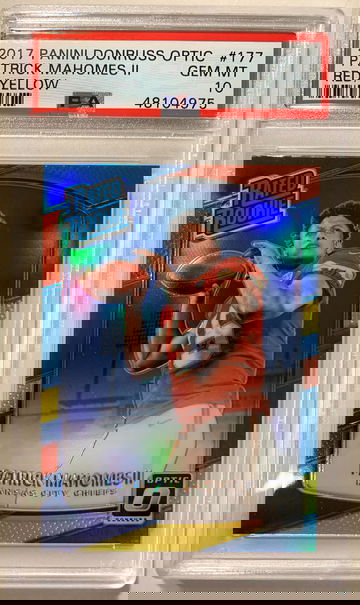 2017 Patrick Mahomes II Panini Donruss Optic RED/YELLOW #177 PSA 10 Gem Mint