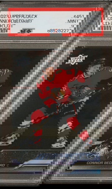 Connor Bedard Clear Cut Young Gun PSA 9