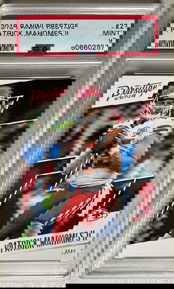 2018 PANINI PRESTIGE #22 PATRICK MAHOMES II MINT PSA 9