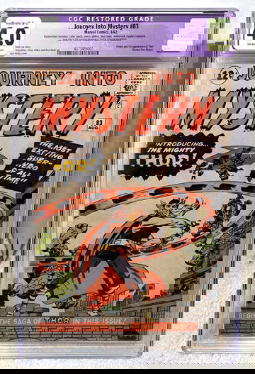 Journey into Mystery #83 (1962) CGC 4.0 RESTORED - Origin and 1st Appearance of Thor Marvel Comics Key