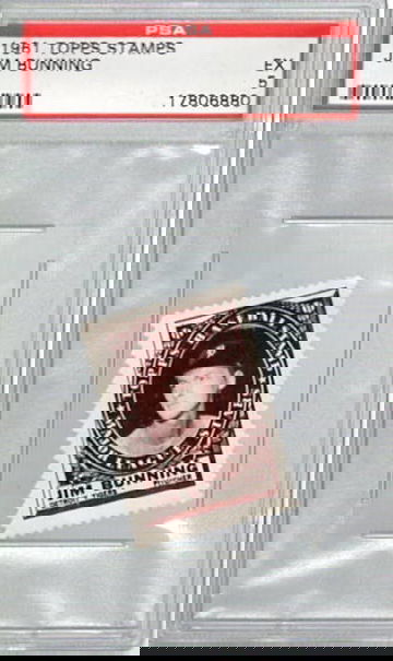 1961 Topps Baseball Stamps Jim Bunning PSA EX 5