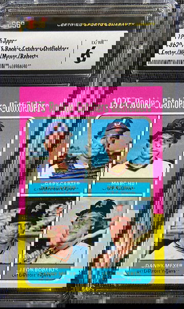 1975 Topps Rookie Catchers Gary Carter, Hill, Meyer, Roberts CSG 6 Low POP!