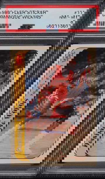 1986 FLEER STICKER DOMINIQUE WILKINS ROOKIE RC #11 PSA 8 NM-MT