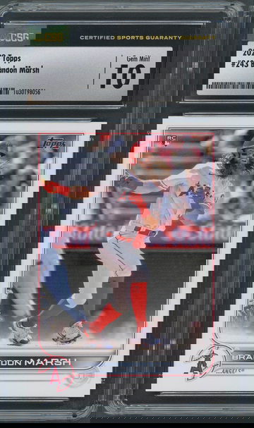 2022 Topps Series 1 Brandon Marsh RC #243 CSG Gem Mint 10 - Los Angeles Angels