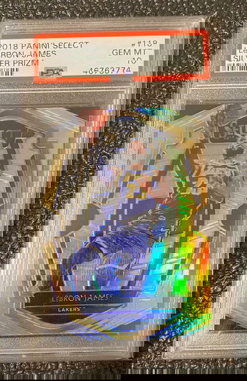 2018-19 Panini Select Silver Prizm Premier Level #118 LeBron James Lakers PSA 10