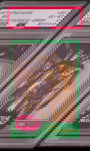 1977 Star Wars #207 C-3PO (Anthony Daniels) Error PSA 6