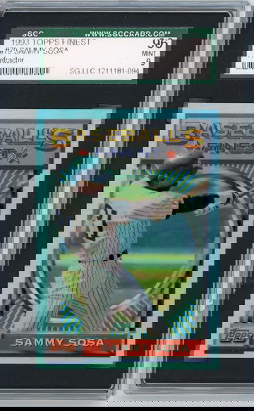 1993 TOPPS FINEST REFRACTOR #79 SAMMY SOSA GRADED SGC 96 MINT 9