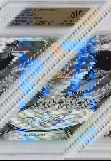 2018 Leaf Metal Draft Top Picks Blue Wave /20 Alec Bohm BGS 10 w 10 Auto Pop 1!!!