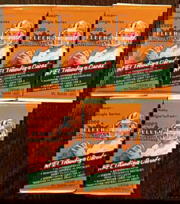 No Reserve ~ (5) 2000 Fleer Tradition Football Factory Sealed HOBBY Packs ~ Possible Tom Brady RC Autos !