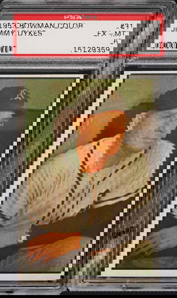 1953 Bowman Color Baseball Jimmy Dykes #31 PSA 6