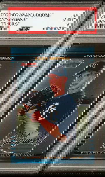 2002 BOWMAN CHROME DRAFT PICKS RC ZACK GREINKE PSA 9