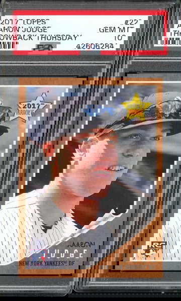 AARON JUDGE PSA 10 RC 2017 TOPPS THROWBACK THURSDAY TBT #22