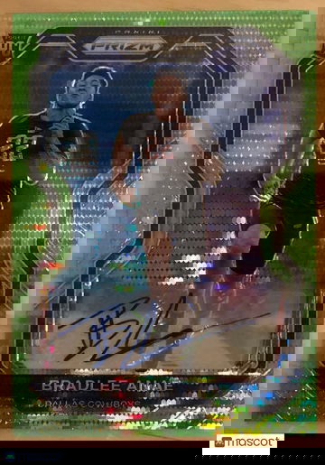 Bradlee Anae 2020 Prizm Neon Green Pulsar Rookie Auto RC #336 Dallas Cowboys