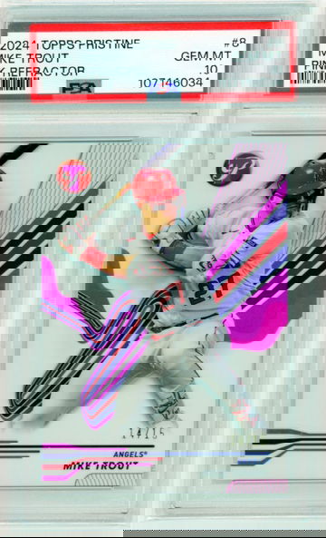 2024 Topps Pristine #8 Mike Trout Pink Refractor PSA 10 GEM MINT!