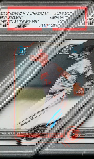2022 Bowman Chrome #CPAGC Greg Cullen Prospect Autograph Auto PSA 10