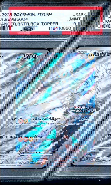 2025 Pokemon Scarlet and Violet Journey Together Enhanced Booster Box Topper N's Reshiram #167 PSA 9