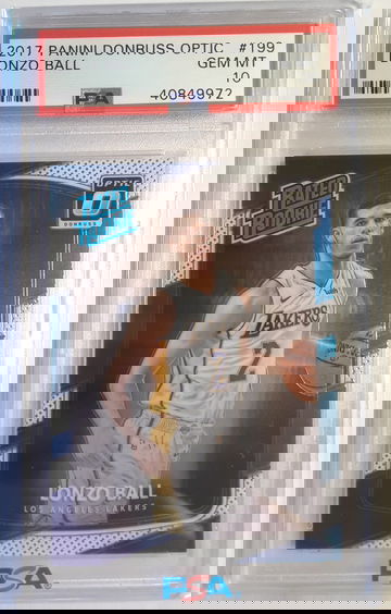 Lonzo Ball 2017-18 Donruss Optic Rated Rookie PSA 10 Gem Mint #199.