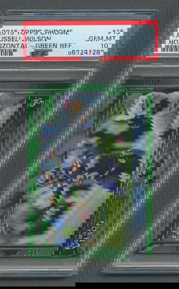 2015 Topps Chrome Green Refractor RUSSELL WILSON #15 PSA 10 GEM MT