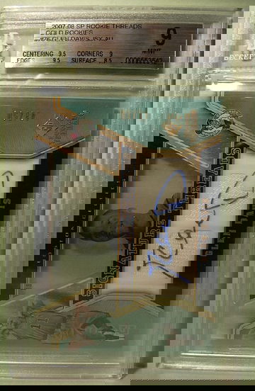 2007-08 SP ROOKIE THREADS GOLD ROOKIES #76 GLEN DAVIS AUTO 48/50 BGS 9 MINT