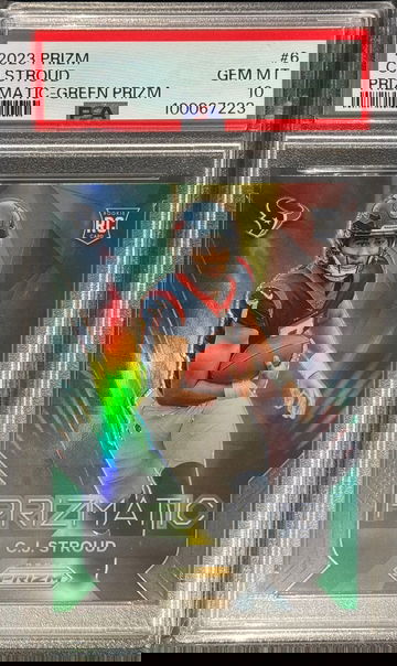 CJ Stroud 2023 Prizm Prizmatic Green PSA 10