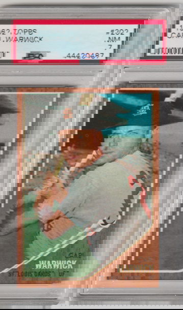 1962 Topps #202 Carl Warwick, PSA 7 (Near Mint)