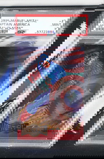 1995 Marvel Metal Blaster Captain America PSA 9