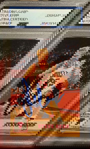 1993-94 NBA Hoops #312 Steve Kerr Signed PSA Authentic Auto 10 Chicago Bulls