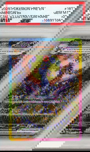 2025 POKEMON PRE EN-PRISMATIC EVOLUTIONS UMBREON EX #161 SPECIAL ILL RARE PSA 10