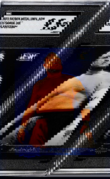 2022 Skybox Metal Universe Aew #123 Samoa Joe Blue Spectrum SGC 9.5