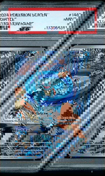 2024 Pokemon Scarlet and Violet Stellar Crown Illustration Rare Squirtle #148 PSA 9