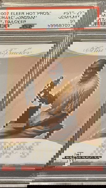 2007 Fleer Hot Prospects Stat Tracker MVP 5 Trophy ST-27 Michael Jordan Chicago Bulls PSA 10 Gem Mint