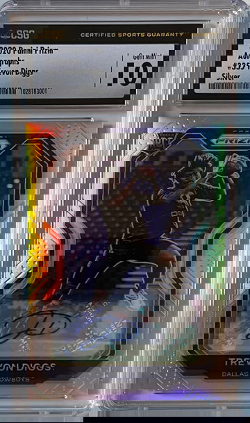 2020 Panini Prizm Autographs Silver Trevon Diggs RC Cowboys CSG 10