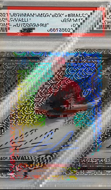 2021 Bowman Mega Box #BMA-CC Cade Cavalli Prospect Autograph PSA 10 