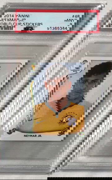 2014 PANINI #48 NEYMAR JR. WORLD CUP STICKER MINT-9