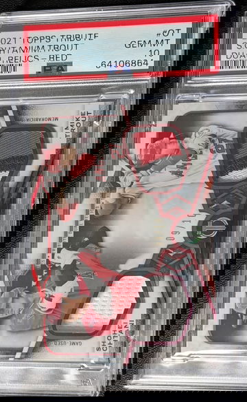 2021 Topps Tribute OHTANI/TROUT Dual Relics Red Parallel PSA 10 #/10 POP 1