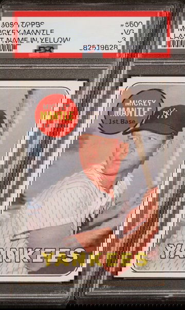 1969 Topps #500 Mickey Mantle PSA 3 VG