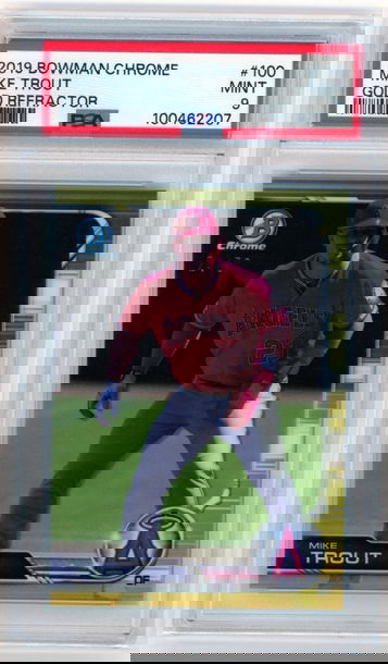 2019 Bowman Chrome #100 Mike Trout Gold Refractor PSA 9 MINT!