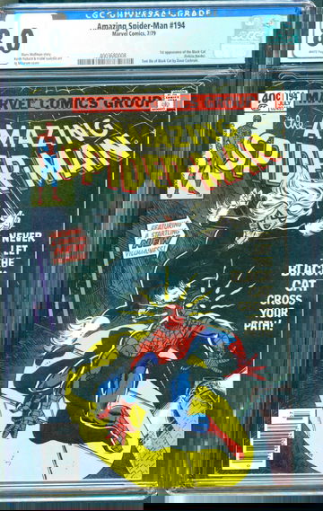 Amazing Spider-Man #194 (1979) CGC 8.0 -- White pages; 1st app. of Black Cat