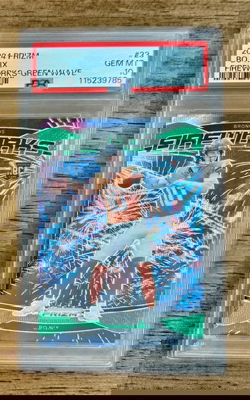 2024 Prizm BO NIX Fireworks Green Wave Prizm Insert RC #23 PSA 10 Broncos