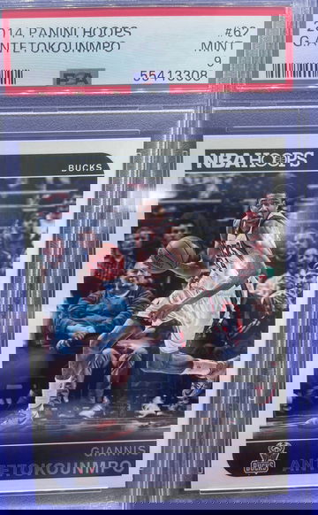2014-15 Panini Hoops #62 2nd Year Giannis Antetokounmpo PSA 9 Mint Low POP Bucks