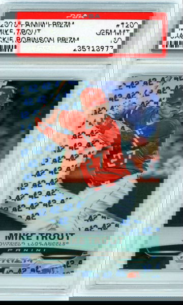 2015 Panini Prizm #120 Mike Trout Jackie Robinson Prizm PSA 10 GEM MINT!