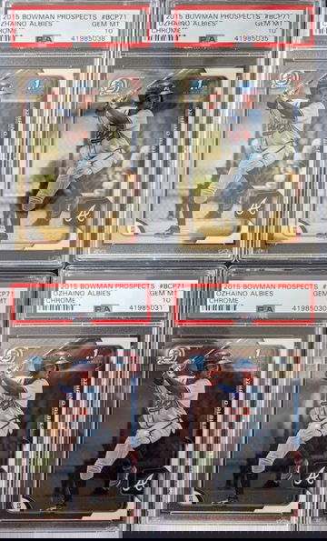 2015 Bowman Chrome Prospects Ozzie Albies PSA 10 - 4 Lot