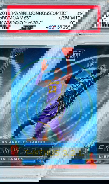 LeBRON JAMES 2019 PANINI DONRUSS OPTIC T-MINUS 3,2,1 - HOLO PRIZM PSA 10 GEM MINT #9 (5756)