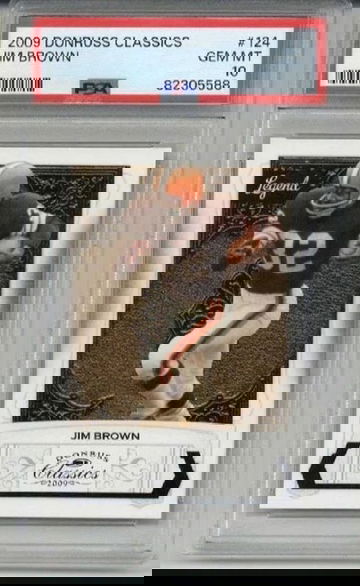 2009 PANINI DONRUSS CLASSICS #124 JIM BROWN CARD /999 BROWNS PSA 10 LOW POP