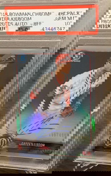 CARTER KIEBOOM 2018 Bowman Chrome Refractor Auto /499 PSA 10