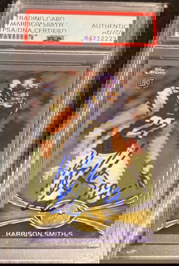 Harrison Smith signed Topps Chrome Rookie PSA Authentic